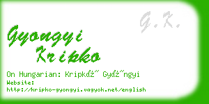 gyongyi kripko business card